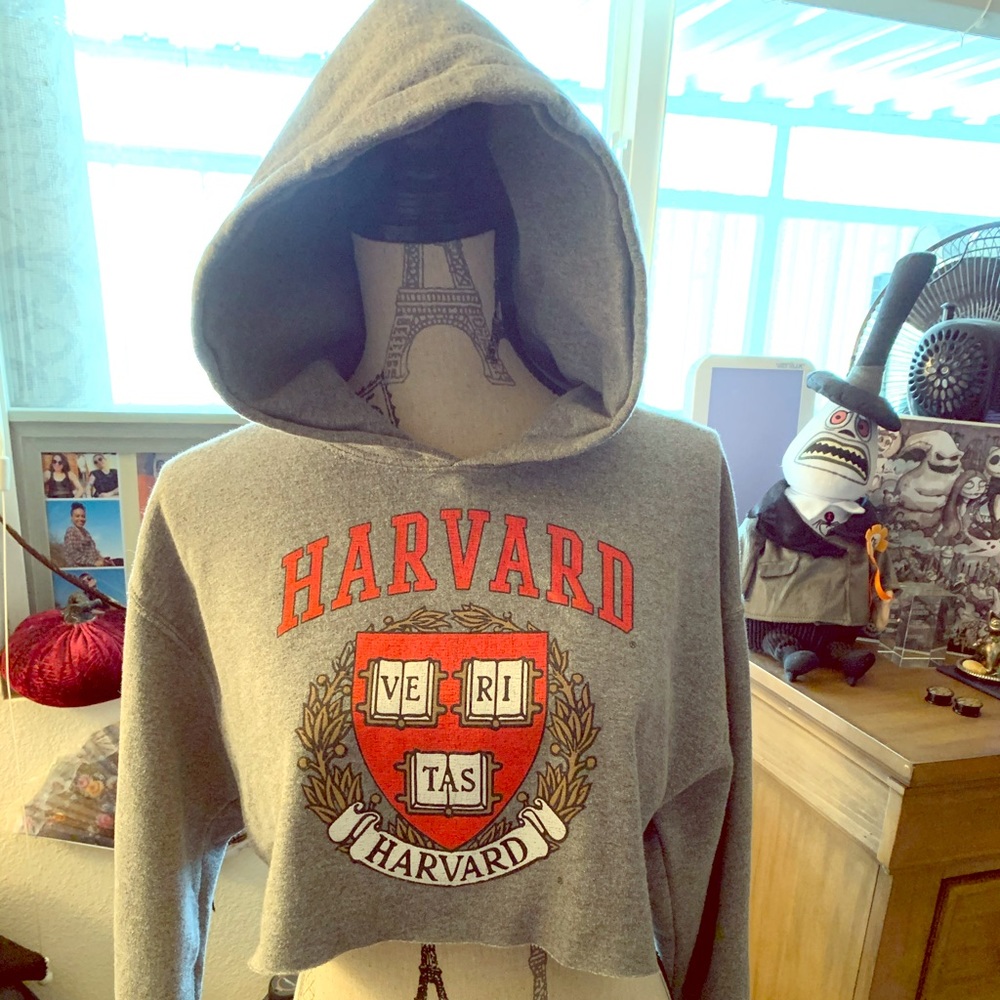 cropped Harvard hoodie